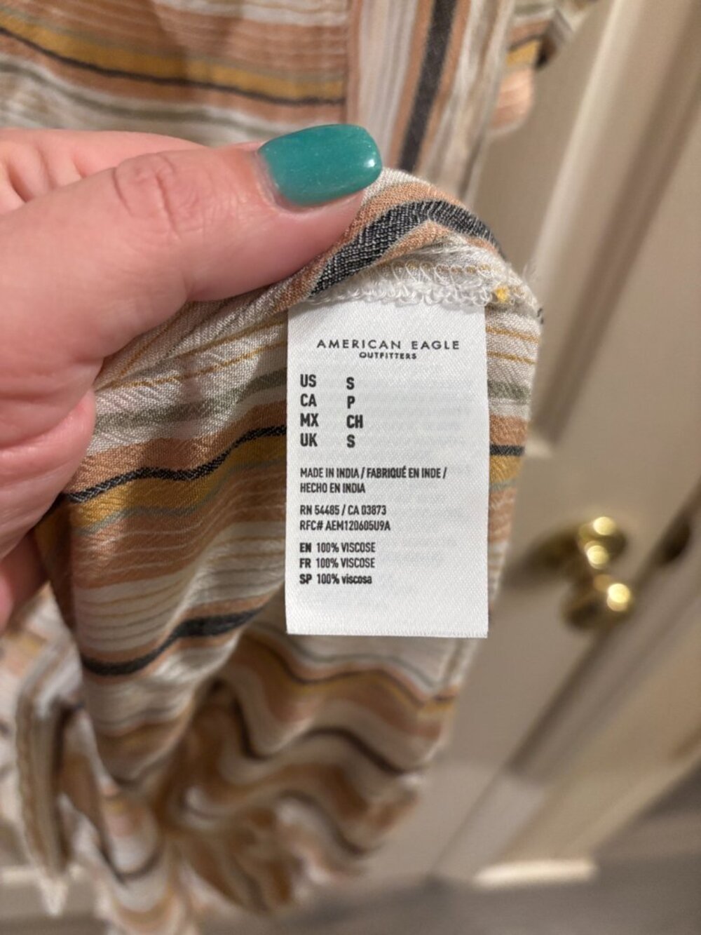 American Eagle Short Sleeve Striped Button Front Shirt Dress ~ NWT ~ Small - Picture 6 of 6